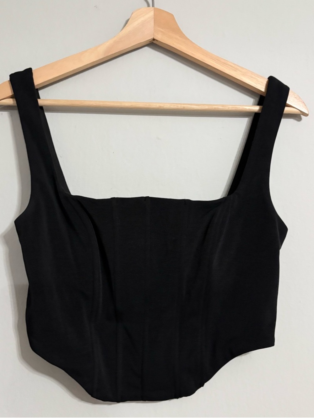 Edikted Black Cropped Corset Style Cropped Top